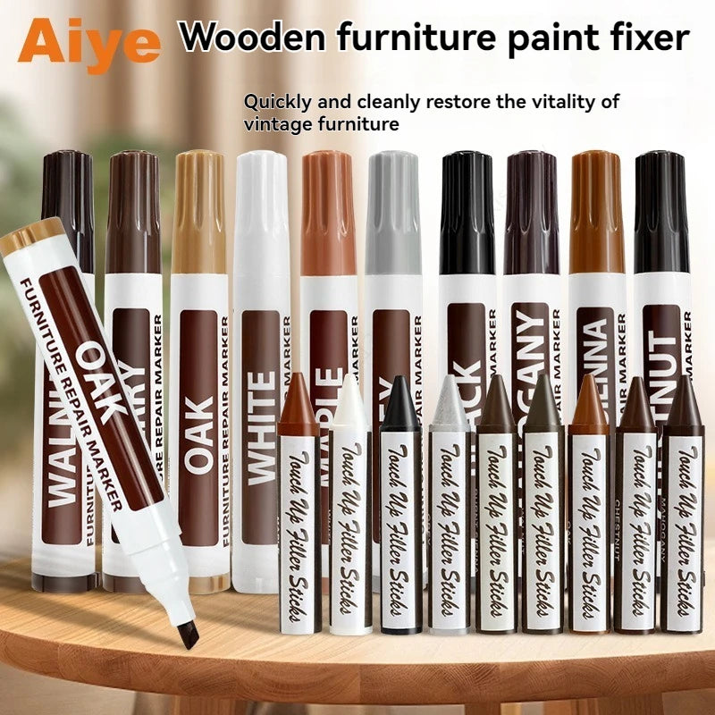 Wood Furniture Repair Markers – Scratch Filler & Touch-Up Pen Kit