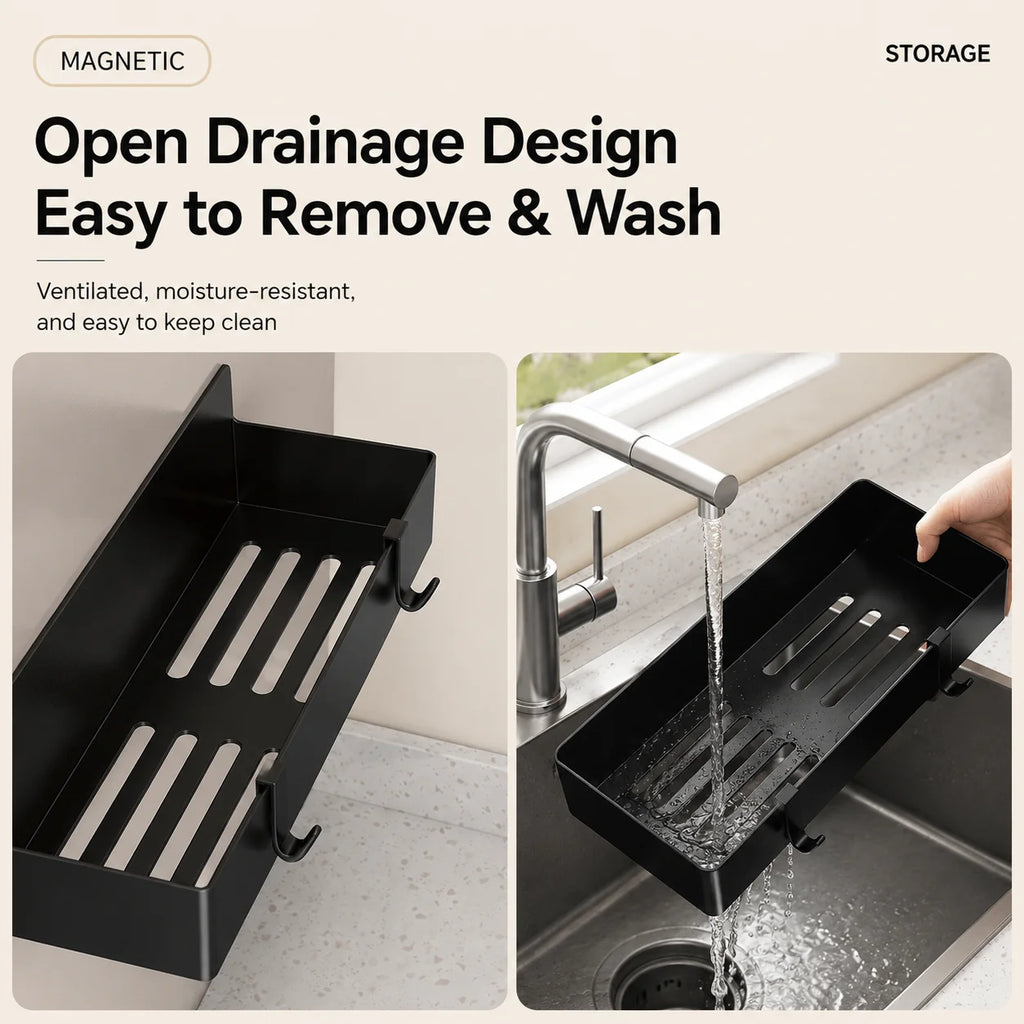 Magnetic Refrigerator Side Storage Rack – No-Drill Spice & Kitchen Organizer