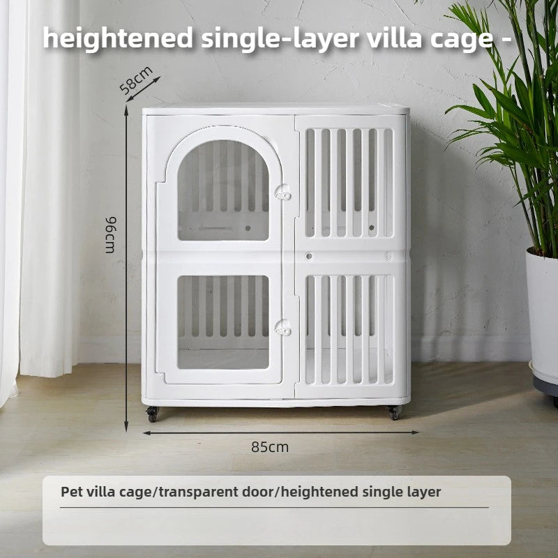 Large Indoor Dog House with Wheels – Transparent Pet Kennel