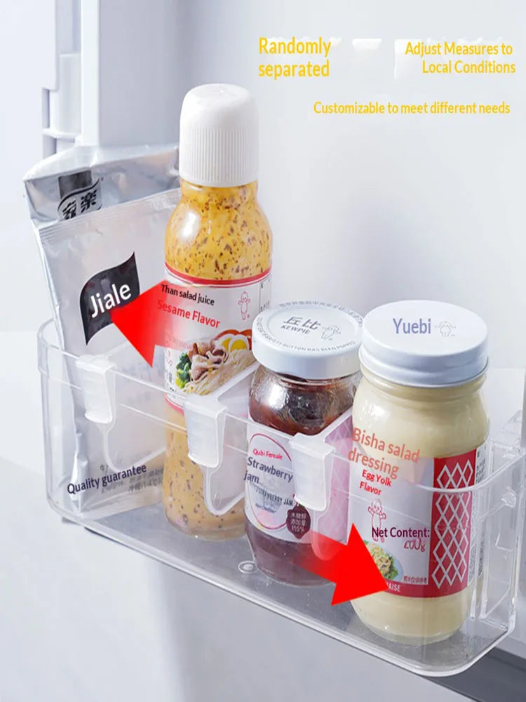 Adjustable Fridge Divider Clips – Refrigerator Shelf Organizer for Bottles & Food