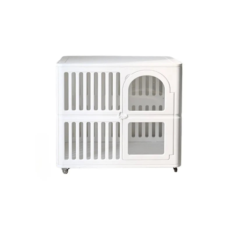 Large Indoor Dog House with Wheels – Transparent Pet Kennel
