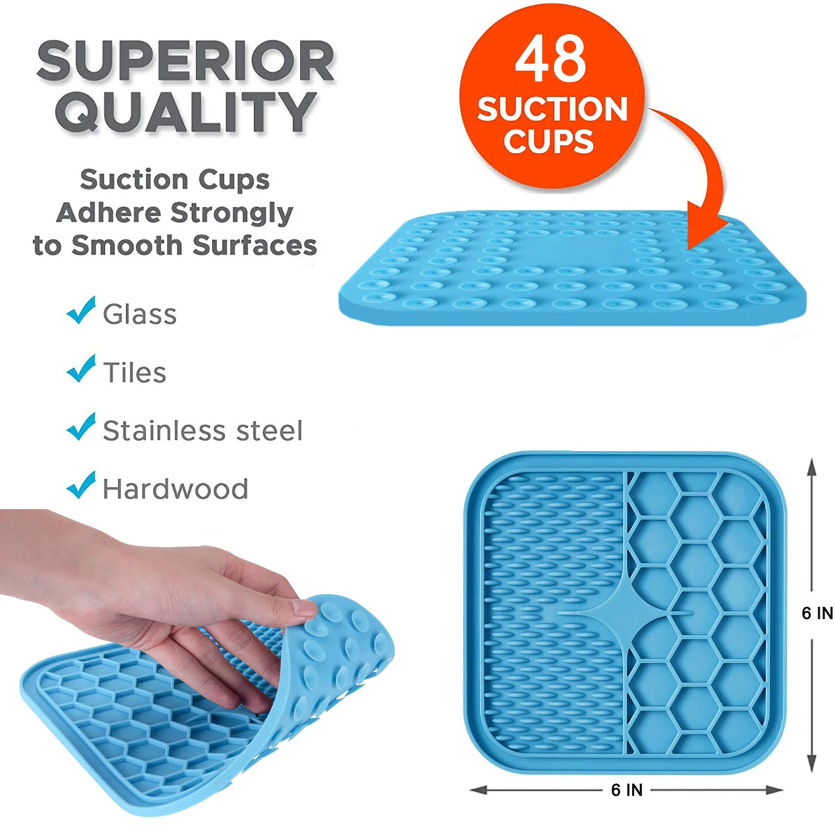 Silicone Lick Mat for Dogs & Cats – Slow Feeder & Bathing Distraction Pad